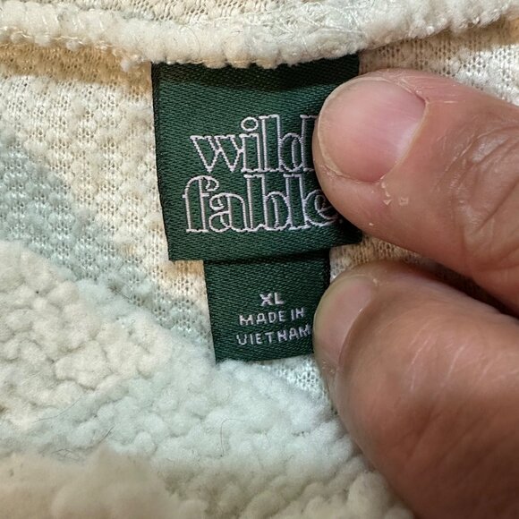 Wild Fable Womens XL White Sherpa Faux Fur Cropped Hoodie With Drawstring Hem - Picture 3 of 5